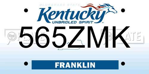 565ZMK Kentucky License Plate