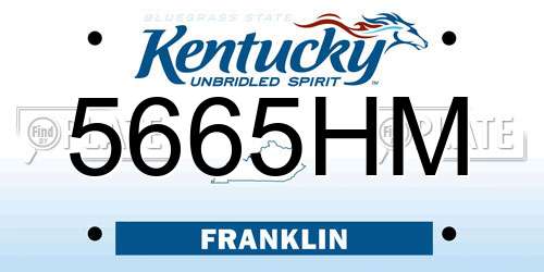 5665HM Kentucky License Plate