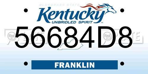 56684D8 Kentucky License Plate