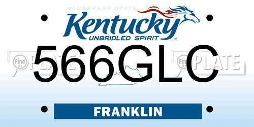566GLC Kentucky License Plate