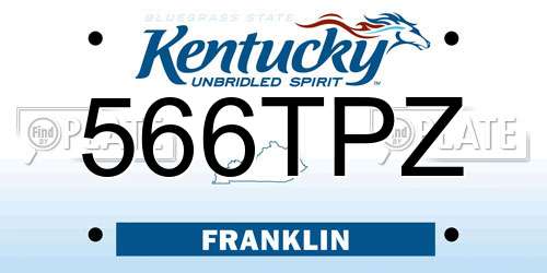 566TPZ Kentucky License Plate