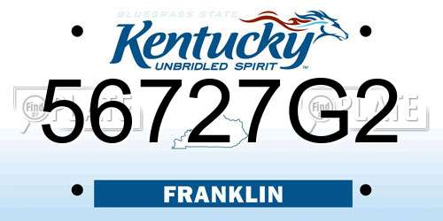 56727G2 Kentucky License Plate