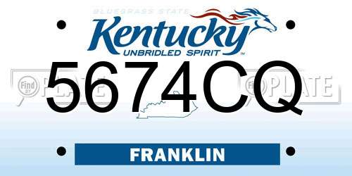 5674CQ Kentucky License Plate