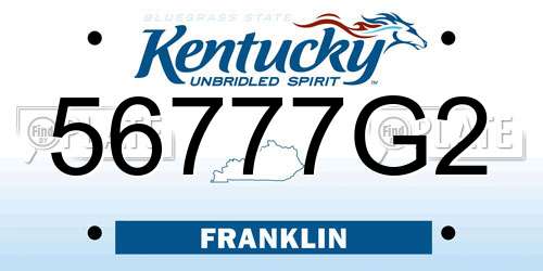 56777G2 Kentucky License Plate