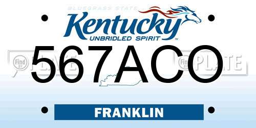 567ACO Kentucky License Plate