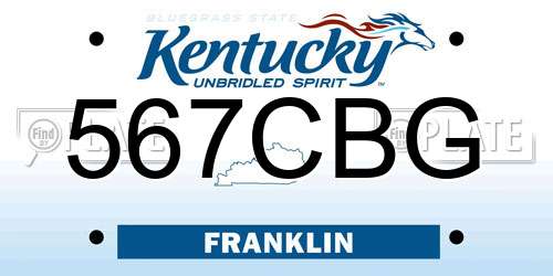 567CBG Kentucky License Plate