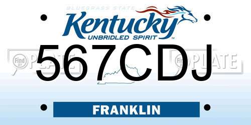 567CDJ Kentucky License Plate