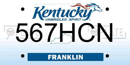 567HCN Kentucky License Plate
