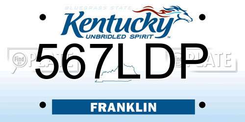 567LDP Kentucky License Plate