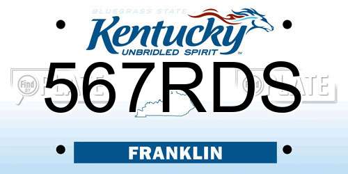 567RDS Kentucky License Plate