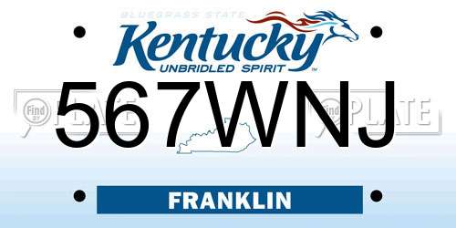 567WNJ Kentucky License Plate