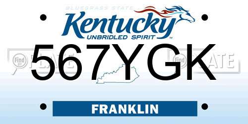 567YGK Kentucky License Plate