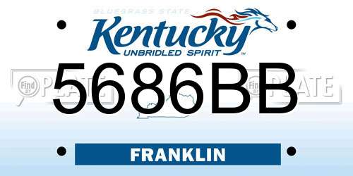 5686BB Kentucky License Plate