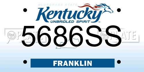 5686SS Kentucky License Plate