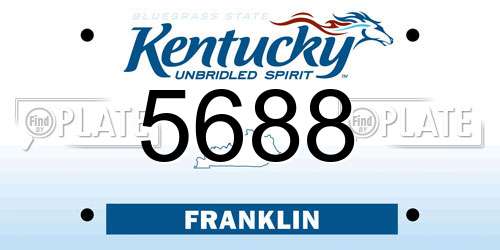 5688 Kentucky License Plate