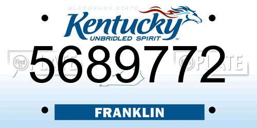 5689772 Kentucky License Plate