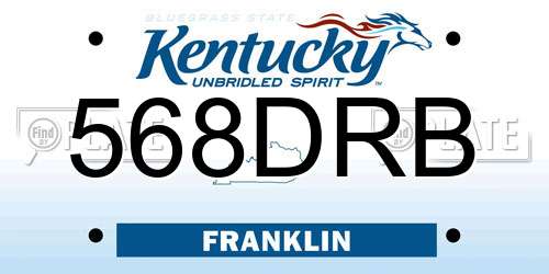 568DRB Kentucky License Plate