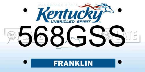 568GSS Kentucky License Plate