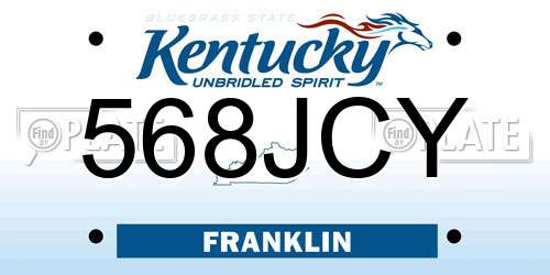 568JCY Kentucky License Plate