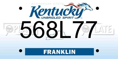 568L77 Kentucky License Plate