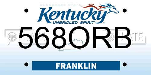 568ORB Kentucky License Plate