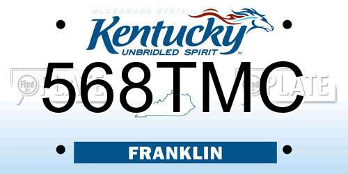 568TMC Kentucky License Plate