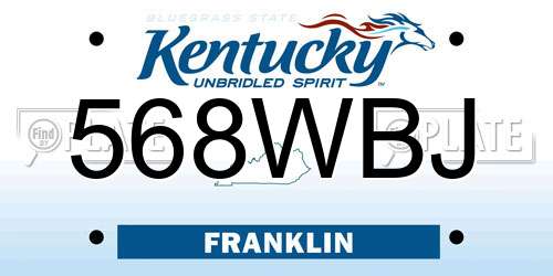 568WBJ Kentucky License Plate
