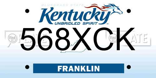 568XCK Kentucky License Plate