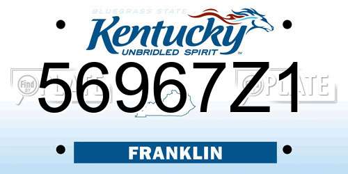 56967Z1 Kentucky License Plate