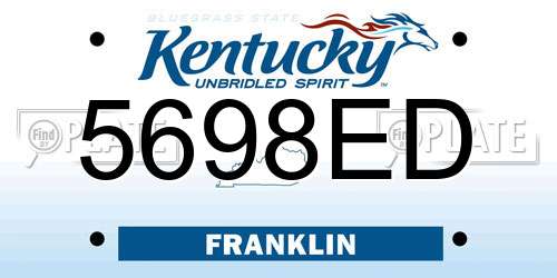 5698ED Kentucky License Plate