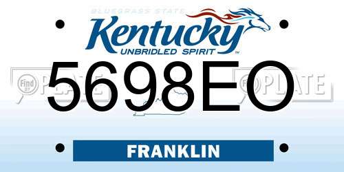 5698EO Kentucky License Plate