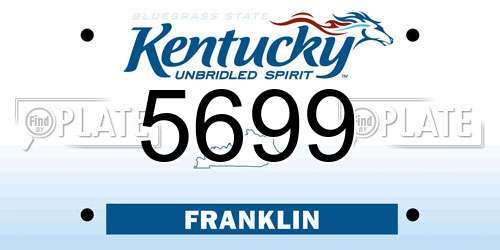 5699 Kentucky License Plate