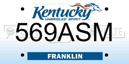 569ASM Kentucky License Plate
