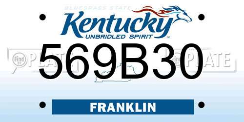 569B30 Kentucky License Plate