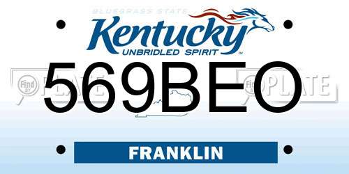 569BEO Kentucky License Plate