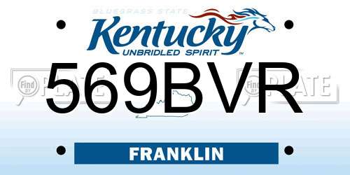 569BVR Kentucky License Plate
