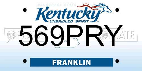 569PRY Kentucky License Plate