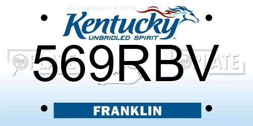 569RBV Kentucky License Plate