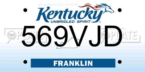 569VJD Kentucky License Plate