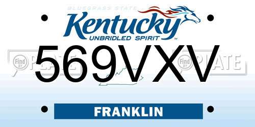 569VXV Kentucky License Plate