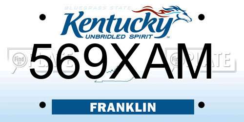 569XAM Kentucky License Plate
