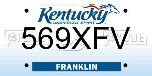569XFV Kentucky License Plate