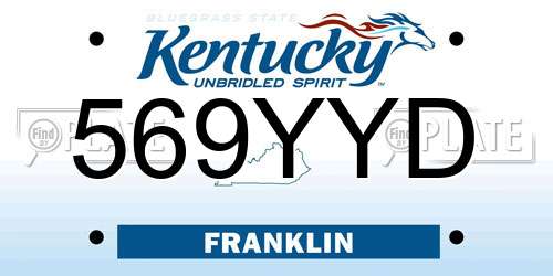 569YYD Kentucky License Plate