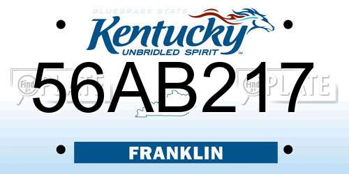 56AB217 Kentucky License Plate