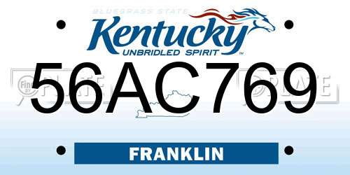 56AC769 Kentucky License Plate