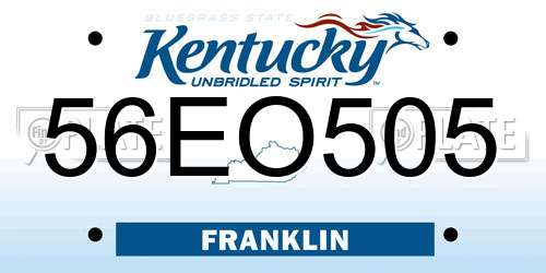 56EO505 Kentucky License Plate