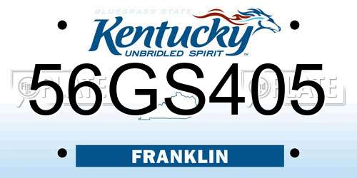 56GS405 Kentucky License Plate