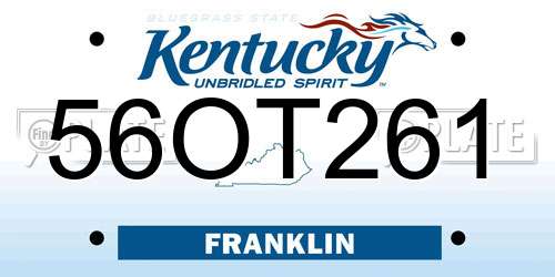 56OT261 Kentucky License Plate