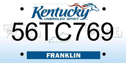 56TC769 Kentucky License Plate