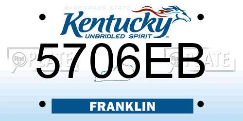 5706EB Kentucky License Plate